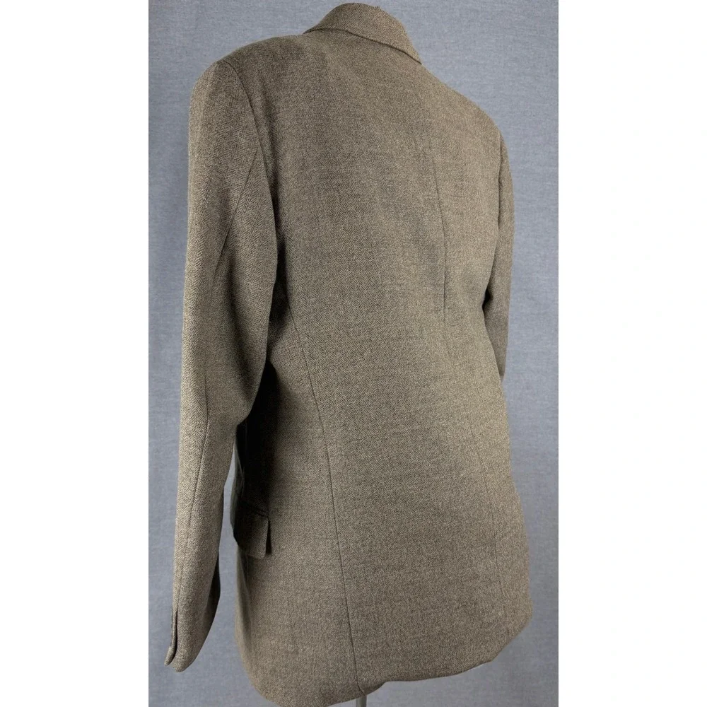Claiborne for The Bon-Ton Mens 42L Alpaca Herringbone Blazer Brown 3‎ Button